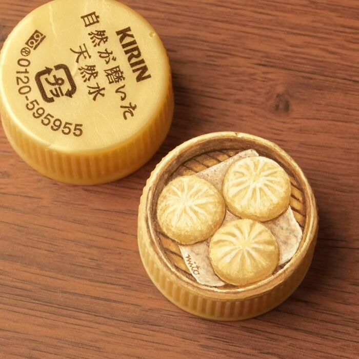 Tiny Food Art on Plastic Bottle Caps? You’ve Gotta See This!