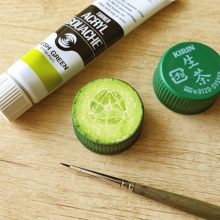 Tiny Food Art on Plastic Bottle Caps? You’ve Gotta See This!