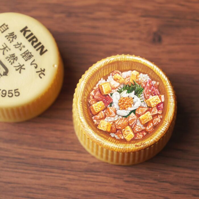 Tiny Food Art on Plastic Bottle Caps? You’ve Gotta See This!