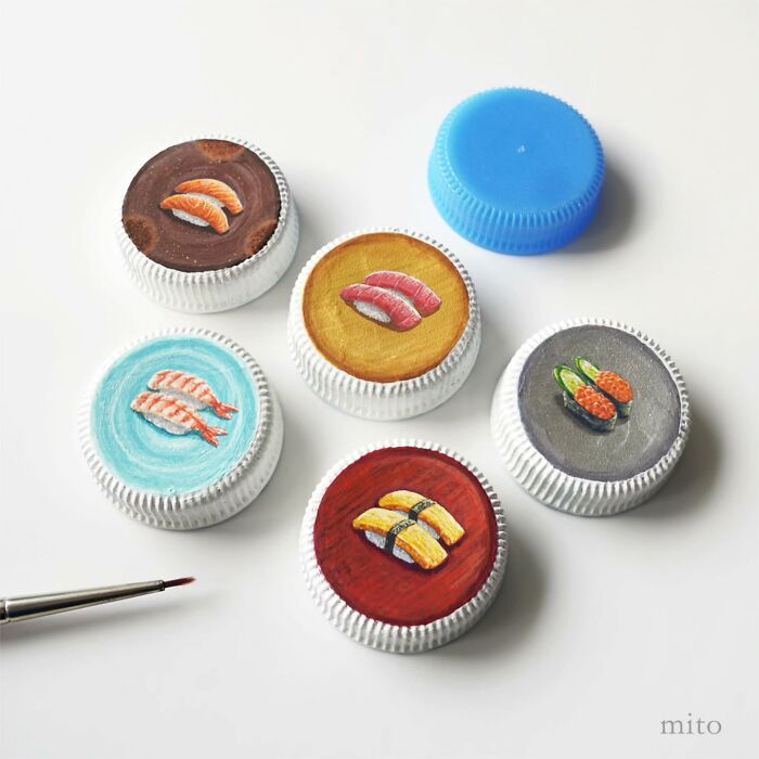 Tiny Food Art on Plastic Bottle Caps? You’ve Gotta See This!