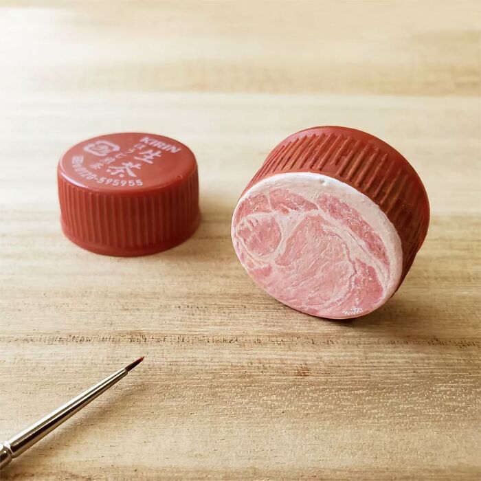 Tiny Food Art on Plastic Bottle Caps? You’ve Gotta See This!