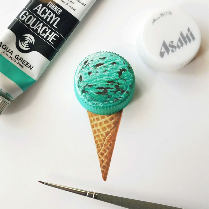 Tiny Food Art on Plastic Bottle Caps? You’ve Gotta See This!