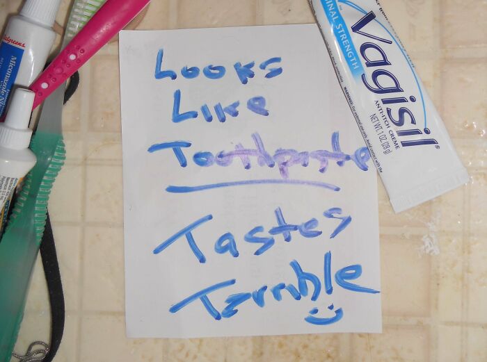 Dad Tries to Borrow Toothpaste. Note Left in Response? Gold.