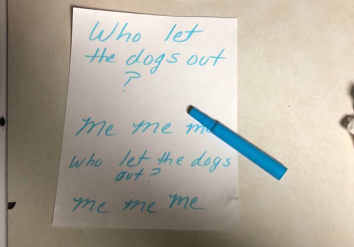 My Mom’s Note After Work? She Let the Dogs Out... or Did She?