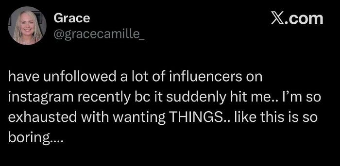 "I’m So Done Wanting Stuff"