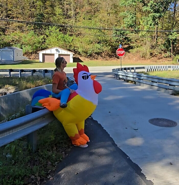 Just A Mom Goofing Around At The Bus Stop Because Why Not?