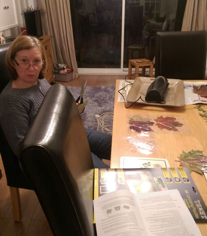 Retired Mom Discovers Laminating Leaves and Doesn’t Stop