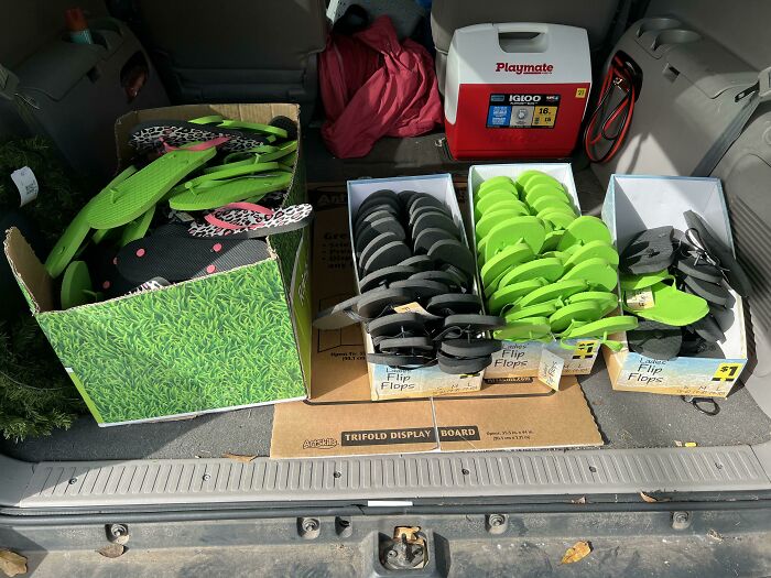 Random Dumpster Check After Hiatus = Shower Shoes Galore for Shelters