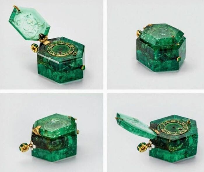 A 350-Year-Old Emerald Pocket Watch That’s Basically A Gemstone Time Machine
