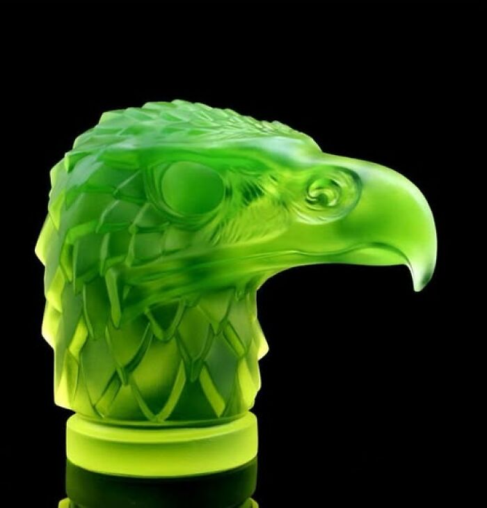 An Art Deco Uranium Glass Car Hood Ornament That’s Totally Glowing With Style