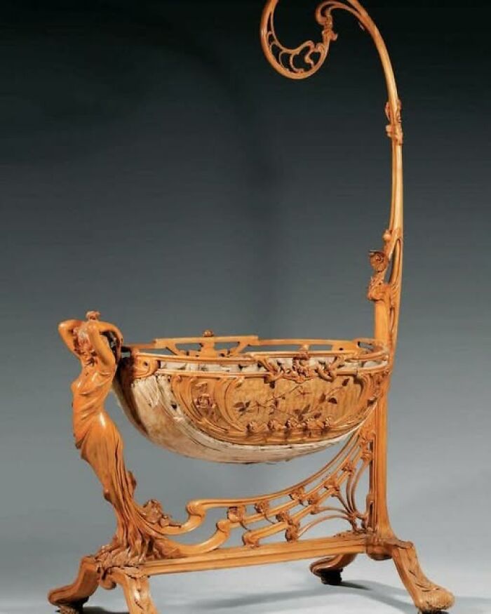 An Austro-Art Nouveau Baby Crib That’s Cuteness Overload From 1890s