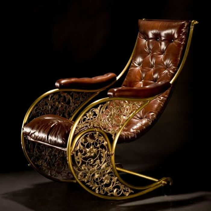 A Super Cozy Looking Victorian-Era Rocking Chair From the 1800s