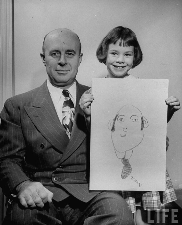 Throwback: Kids’ Hilarious Dad Portraits From 1949