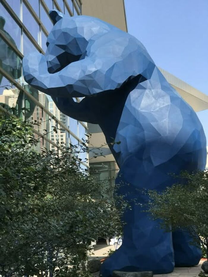 Blue Bear in Denver: Just a Chill Giant Hanging Out