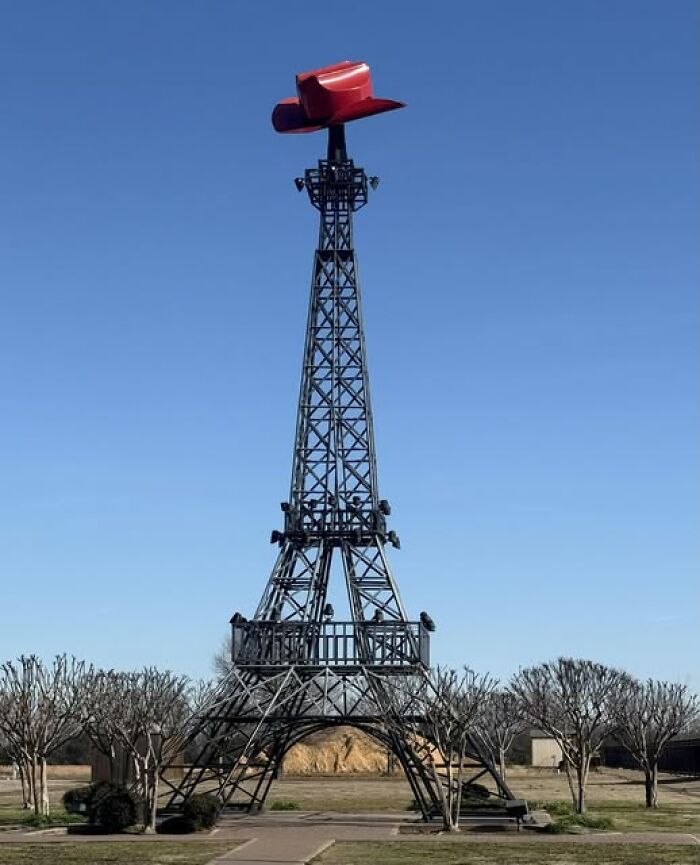 Paris, TX Eiffel Tower Wearing a Cowboy Hat… Of Course!
