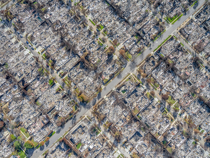 "La Fires" — LA Wildfire Aftermath Aerial