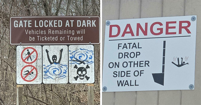 Wait, These Warning Signs Exist?! 40+ Weird, Creepy, and Totally Bizarre Signs That’ll Make You Go “What?!”