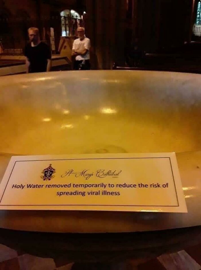 ‘Holy Water Removed Temporarily’ Uh, What?
