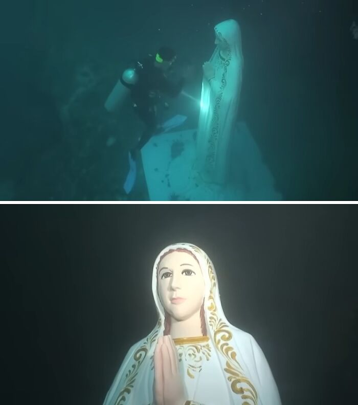 Underwater Virgin Mary Statue Spotted in the Philippines