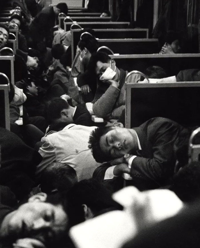 Early Morning Commute in Japan, 1964 — Packed Train Vibes