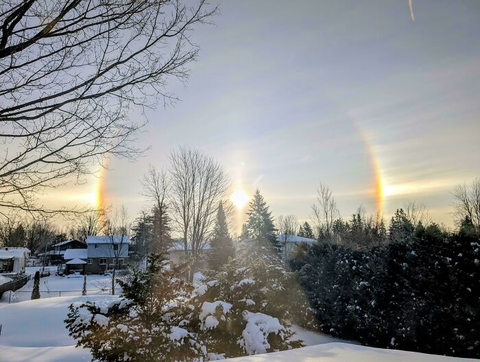 Not a Lens Flare! Tiny Ice Crystals Made This Triple Sun Look