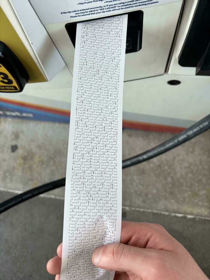 Gas Pump Spat Out This Receipt—It’s Not What You’d Expect