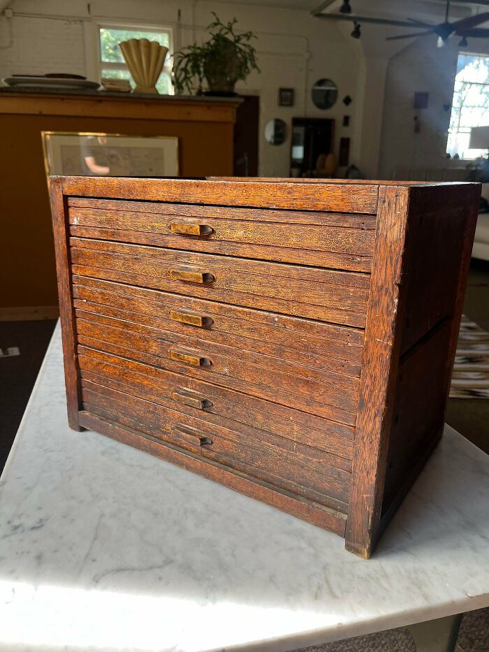 Made a Weird Noise Spotting This Antique Jeweler’s Cabinet for $8.99!