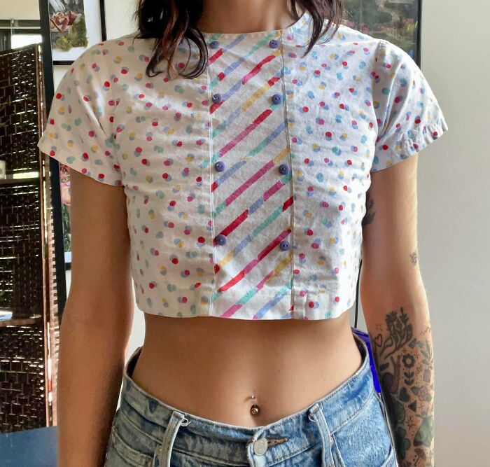 Found This Little Vintage Crop Top Today – So Cute!