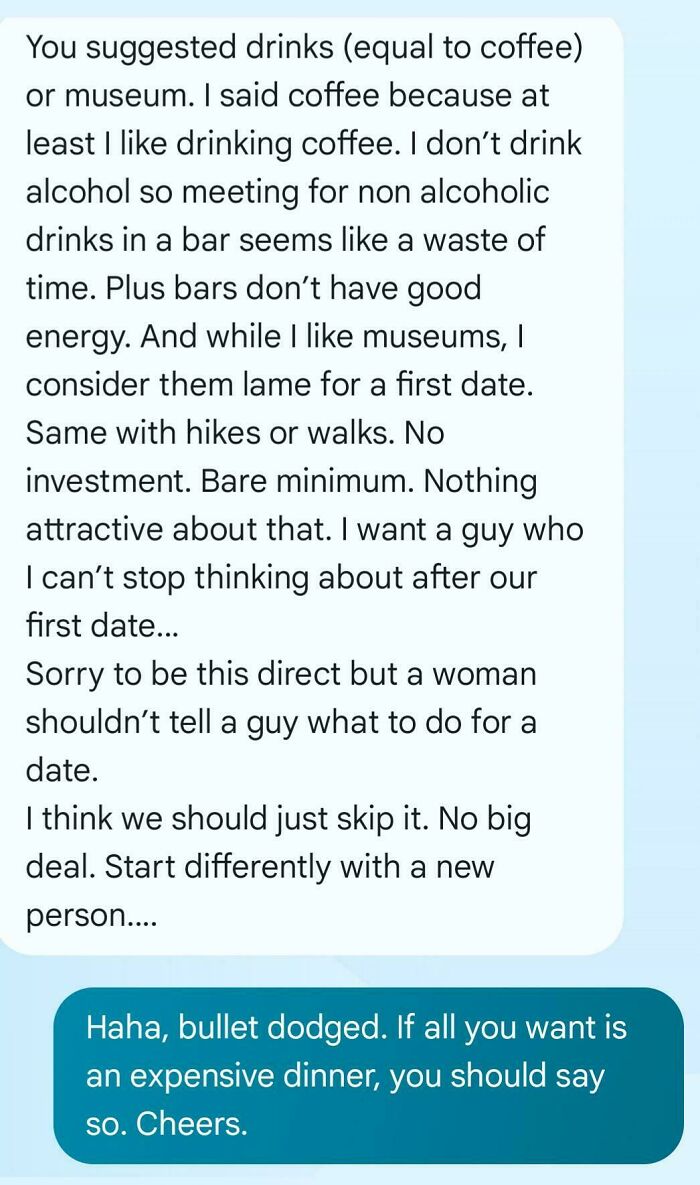 Suggested A Date, Got An Unexpected Lecture