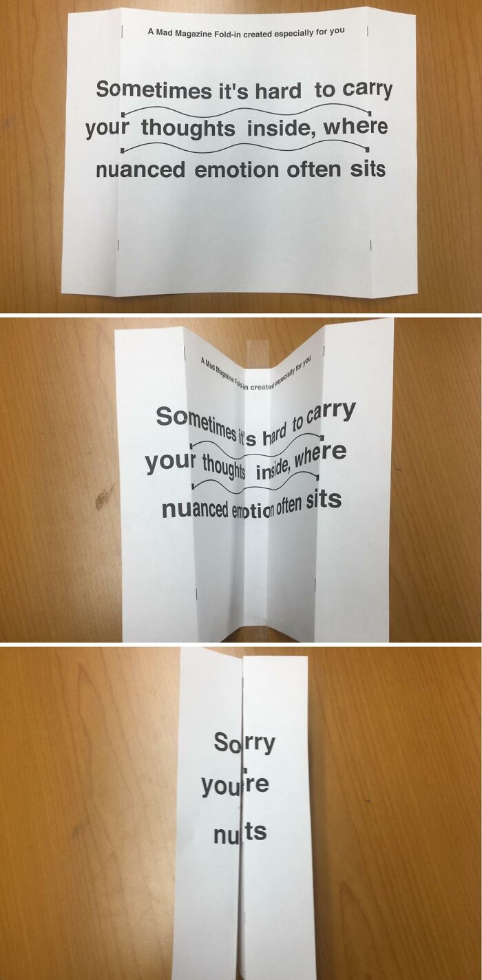 Made a Mad Magazine Fold-In to Cheer Up My Friend Battling the Blues
