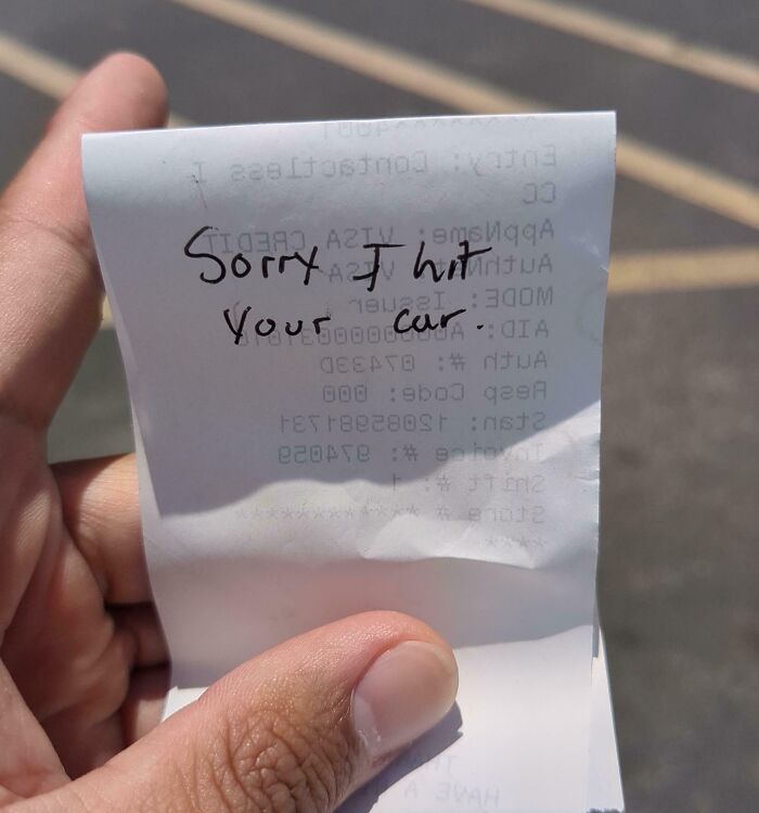 Driver Leaves Sorry Note But No Damage To Be Found... Wait, Huh?