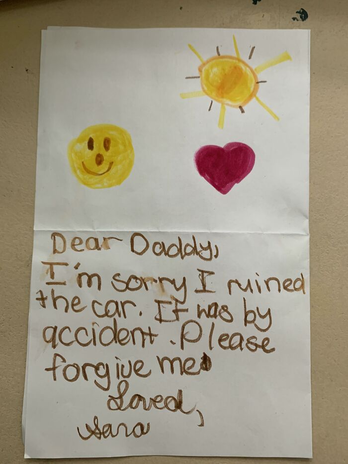 Kid-Made Apology Card for Dad is Too Cute to Handle