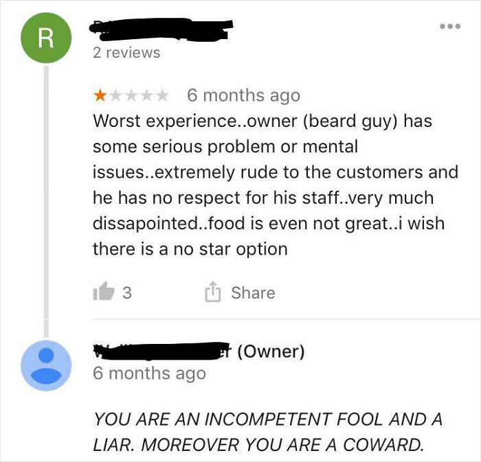 Owner Totally Backs Up The Bad Review (Oops!)