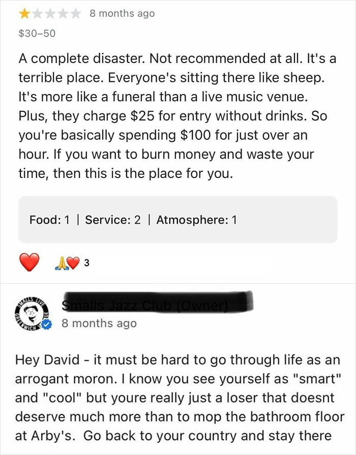 Owner Freaks Out At Every Negative Review & Obsesses Over Arby's