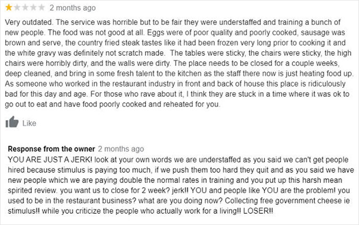 New Cafe Owner Can’t Handle Negative Reviews, Drama Ensues