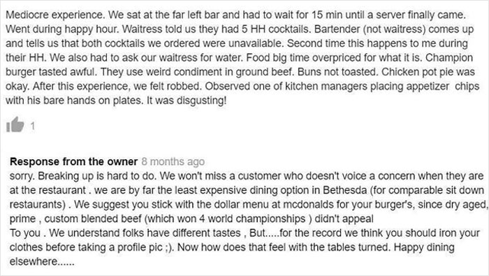 Business Owner’s Epic Melt-Down After Bad Review