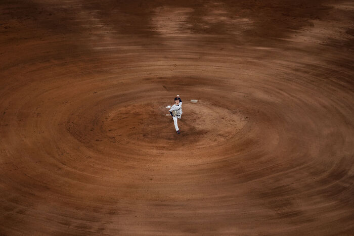 Baseball, Bronze: Pitcher’s Mound Drama By Shi Tang