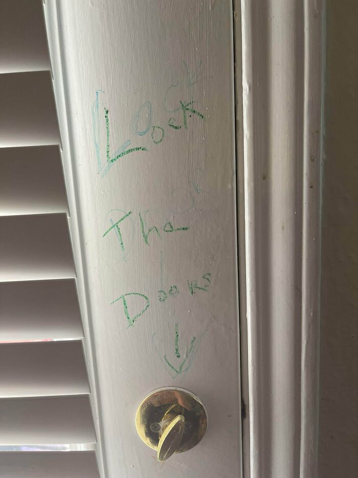 Mom-In-Law Wrote On Locked Back Door Because It ‘Looked’ Unlocked. Yep.
