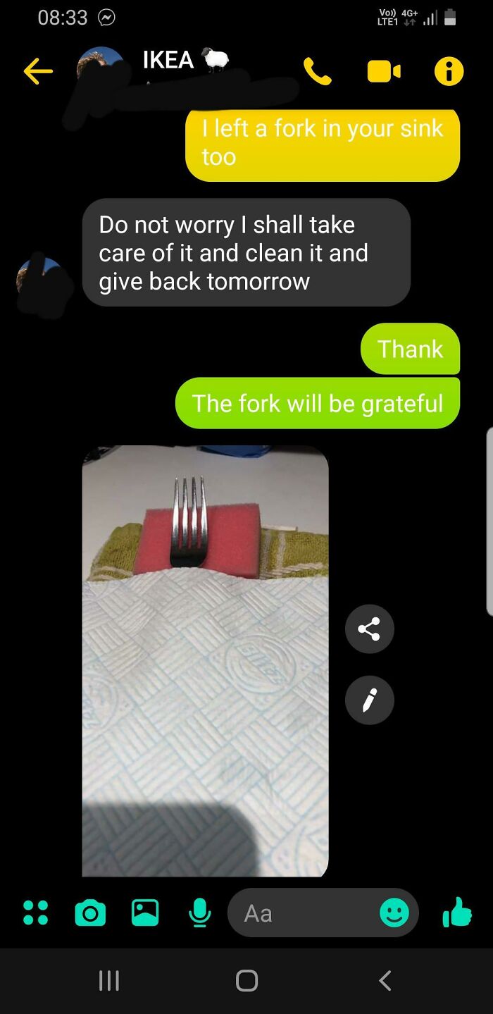 Left a Fork at My Friend’s Place and Got This Back