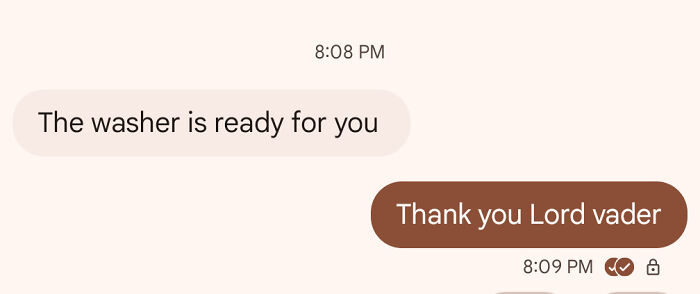 Calling My Wife Lord Vader on Day 1