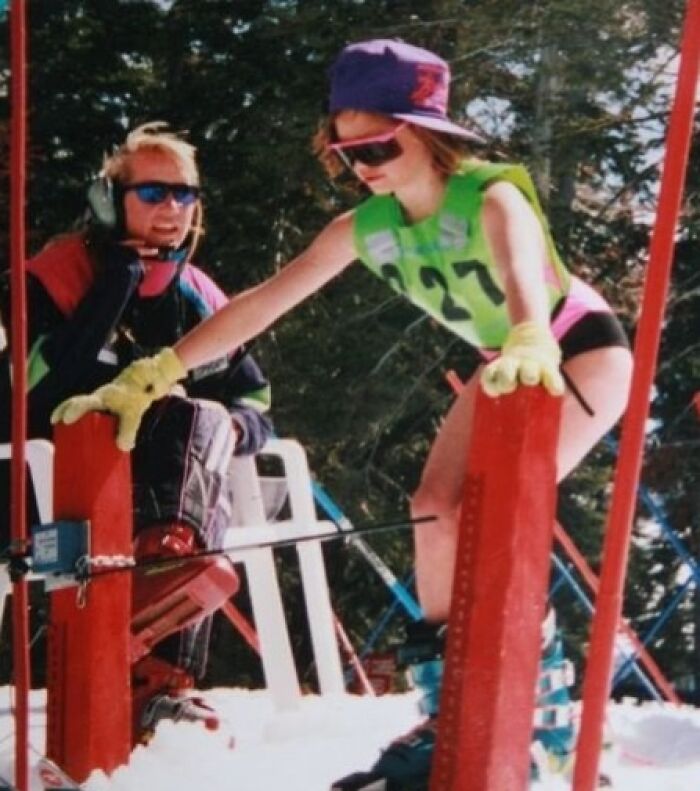 Julia Mancuso Skiing in a Swimsuit and Sideways Cap Because Why Not?