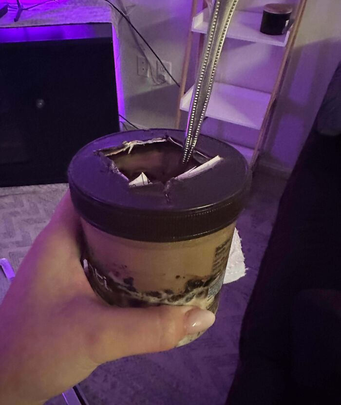 Girlfriend Couldn't Open The Lid So She Cut A Hole In It. Genius or Disaster?