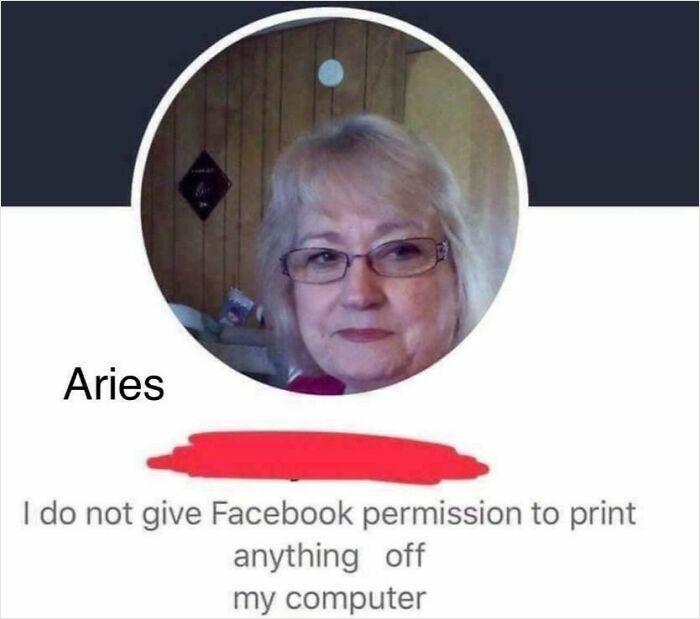 Granma’s Facebook Bio? Classic Gold!