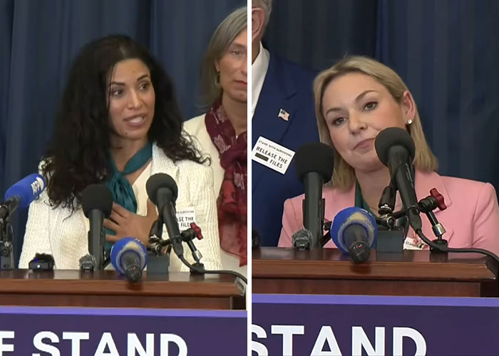 Epstein Survivors Showing Up and Making a Statement at the Speech