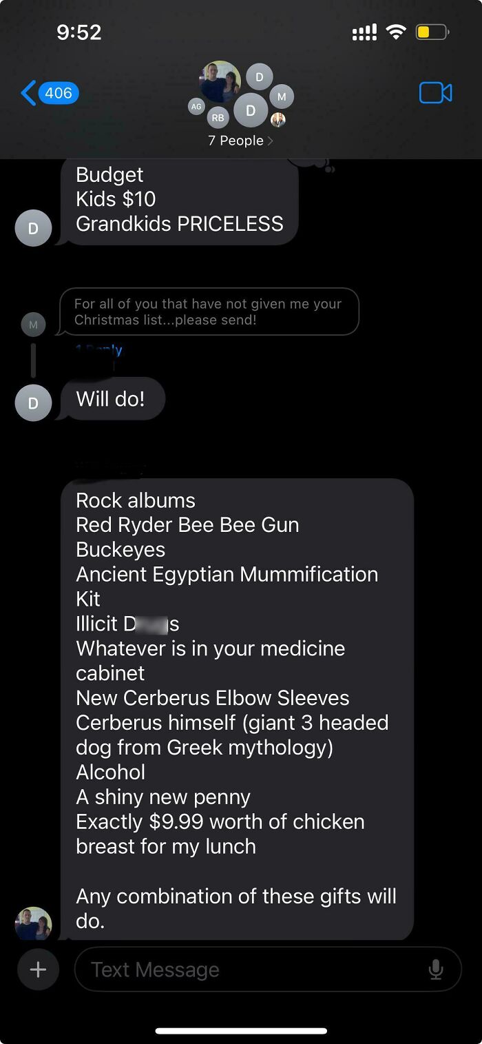 Brother's Hilarious Christmas Wish List Response