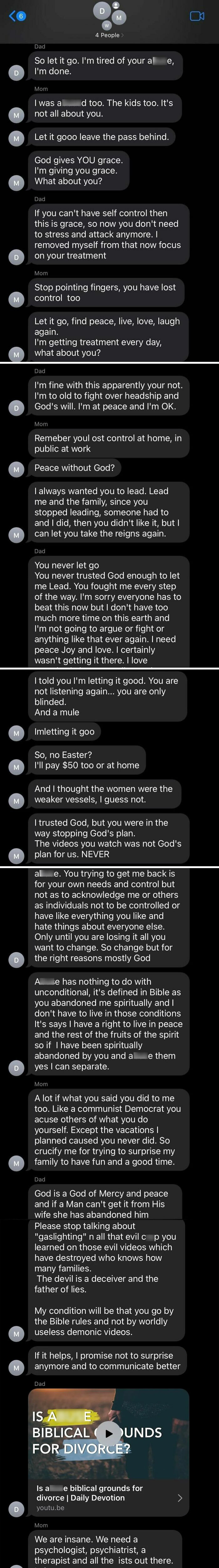 60-Year-Old Parents Divorcing... And Can't Keep It Civil In The Chat