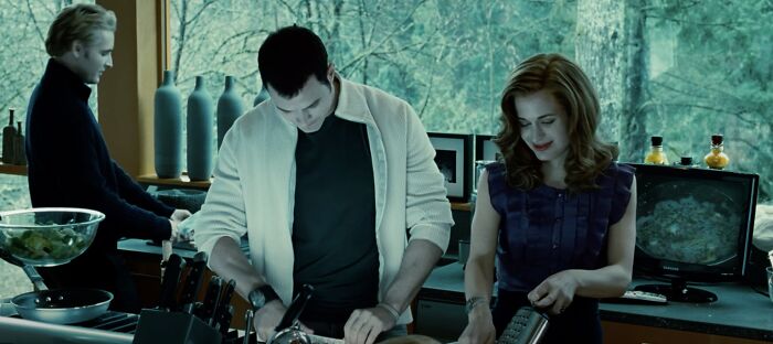 Twilight Cullens Eat Garlic. Vampires Who Slice Garlic Thin = Totally Safe (Supposedly).