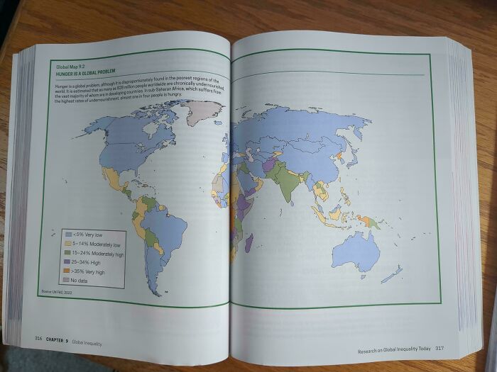 Page Fold Positioned To Hide Africa On Hunger Map