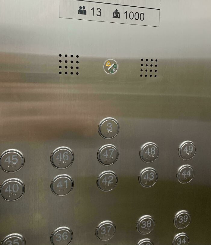 Third Floor Button Shoots To The Top Of The Elevator Panel