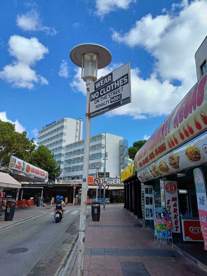 Nudist Sign Actually Means Penalty Warning